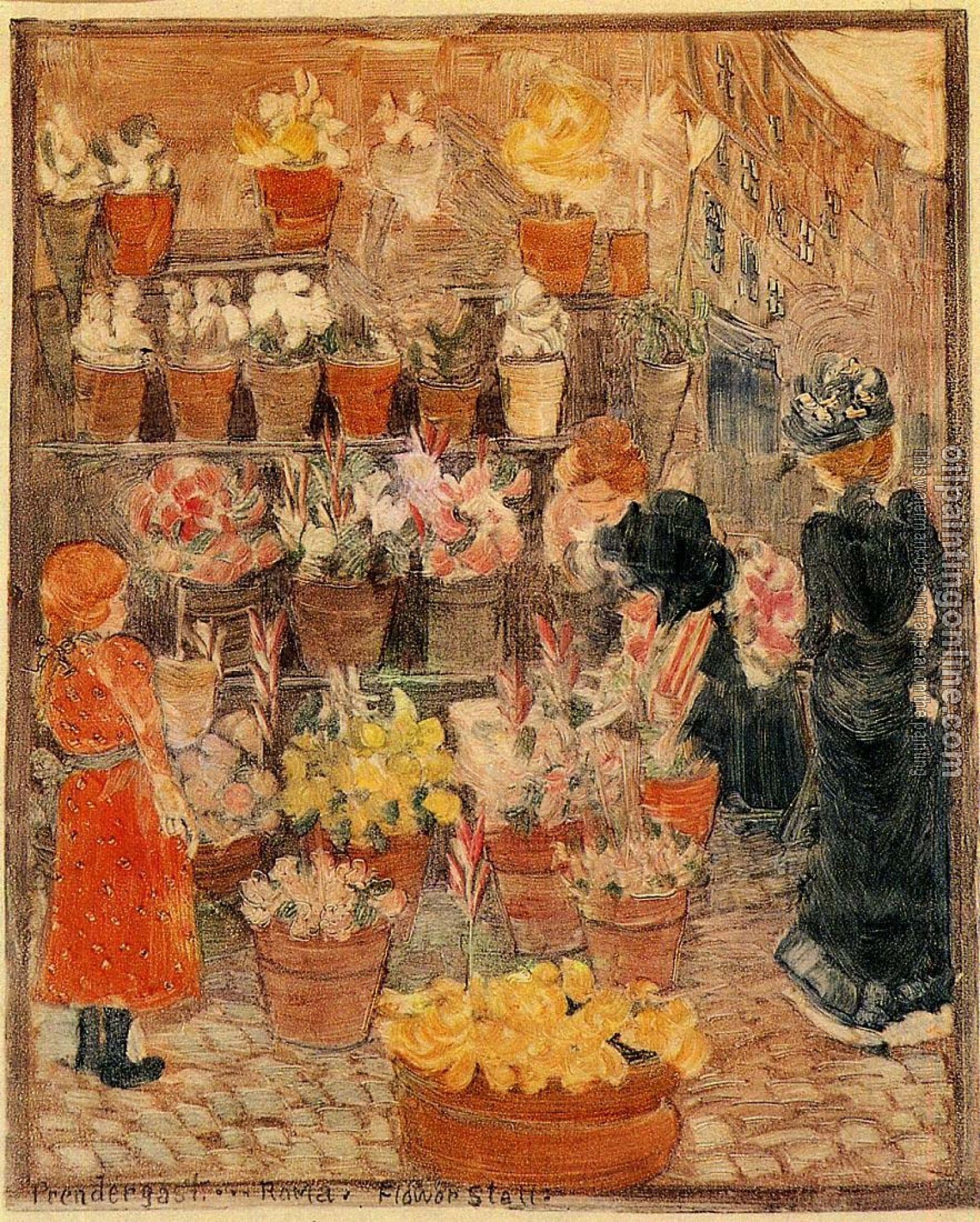 Prendergast, Maurice Brazil - Rome, Flower Stall